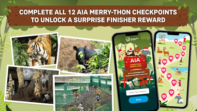 畅游亚洲雨林探险园“AIA Christmas Merry-thon”，边走边玩，为慈善献爱心！
