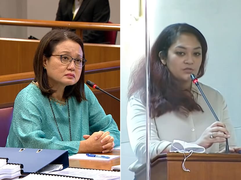 Workers' Party chair Sylvia Lim (left) and Ms Raeesah Khan (right), former Workers' Party Member of Parliament.