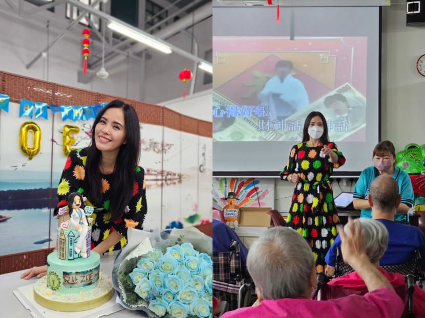 Zoe Tay celebrates her 56th birthday with residents from Lee Ah Mooi Old Age Home