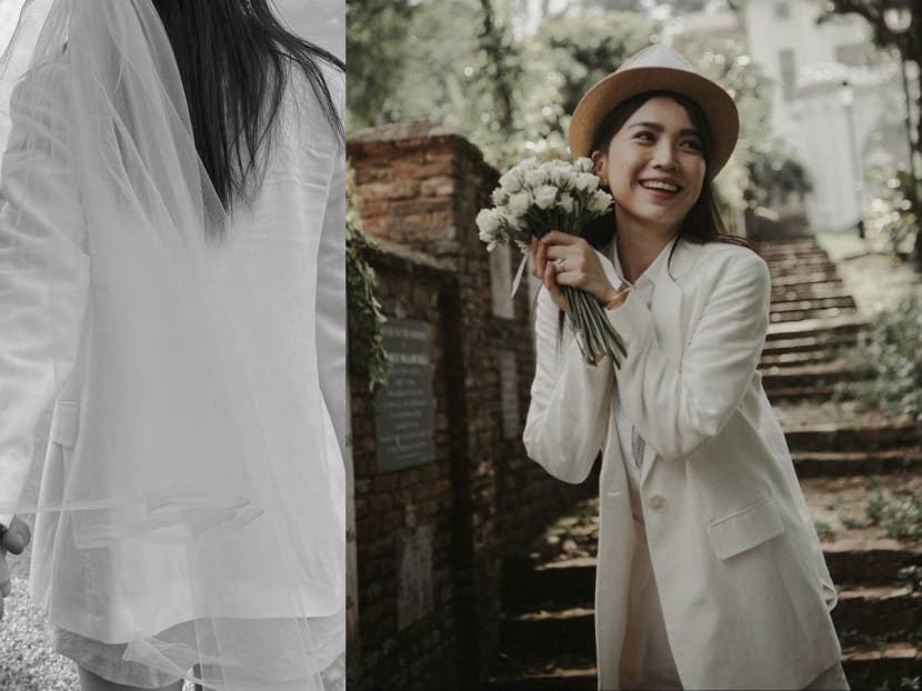 And she had on a really unconventional and cool wedding outfit.