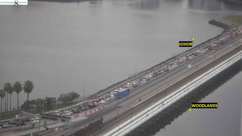 Trafik menghala ke Johor sesak sehingga jalan susur keluar di Woodlands Ave 3