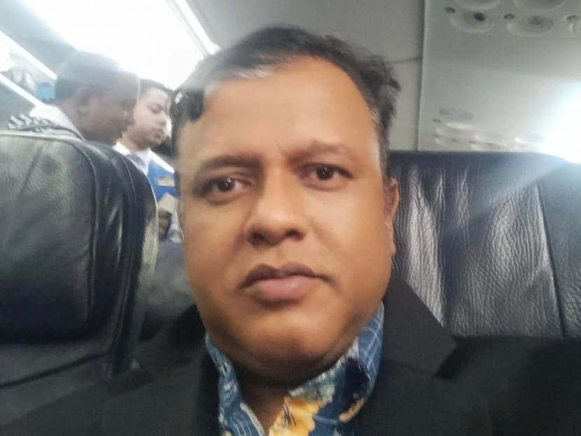 Mr Md Sharif Uddin on board a plane at Changi Airport on May 31, 2024. Mr Md Sharif Uddin on board a plane at Changi Airport on May 31, 2024.