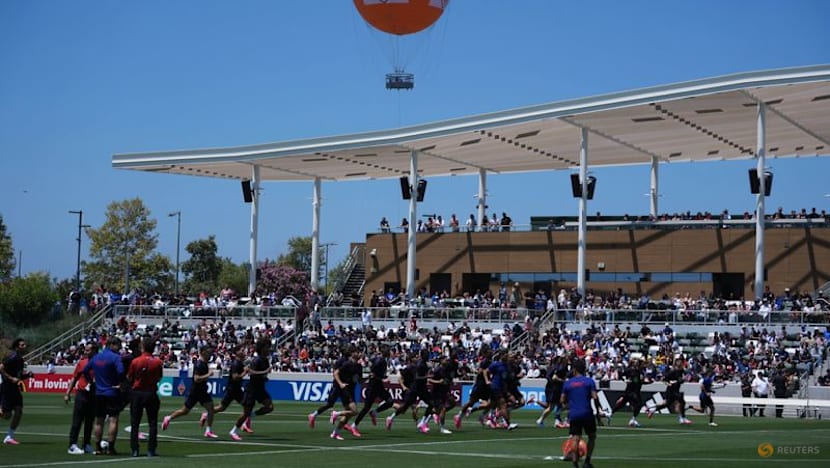 Orange balloon gives US World Cup camp a soaring symbol in Irvine