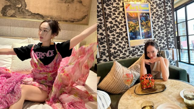 Jessica郑秀妍在新加坡！与名媛好友Yoyo Cao一起庆生