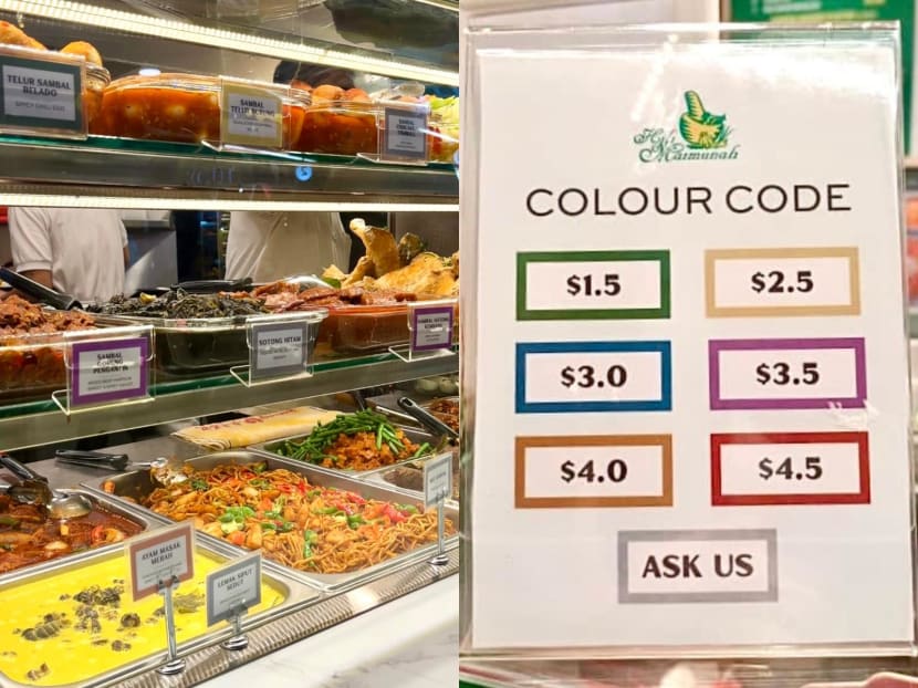 We tried ordering nasi padang using Hjh Maimunah's new colour-coded pricing system. Here's how it turned out