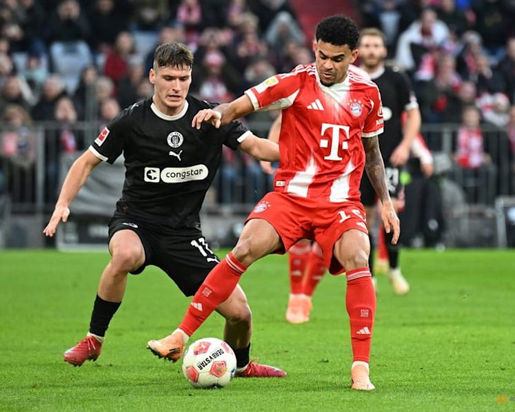 Late Diaz and Jackson goals give Bayern 3-1 win over St Pauli