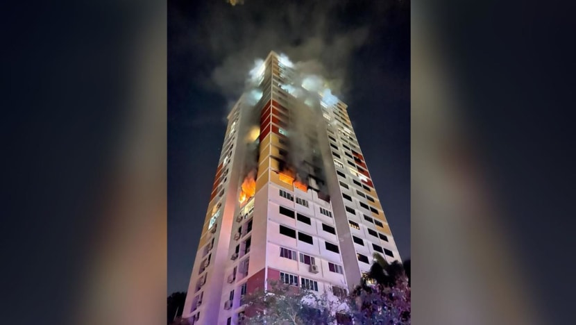 Telok Blangah HDB unit catches fire, woman found unconscious in flat above