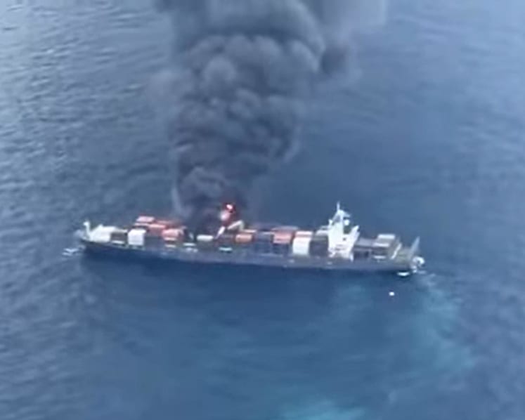 Four crew members missing after fire onboard Singapore-registered ship off Indian coast