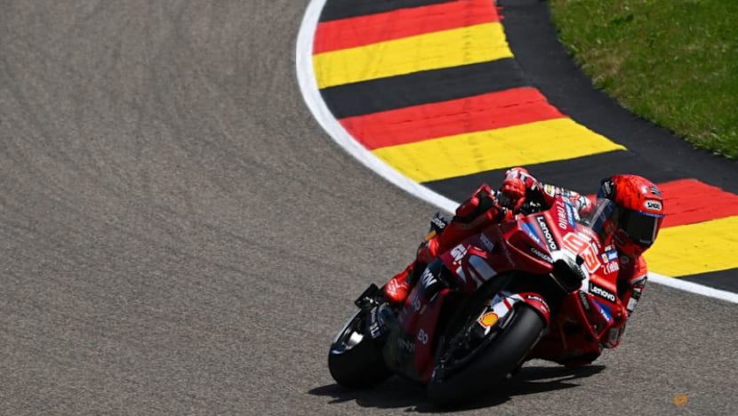 Marquez snatches German MotoGP pole with new lap record, Bezzecchi crashes again