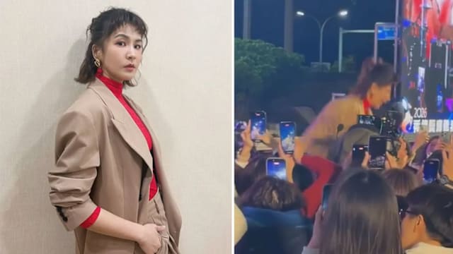 台上惊险一摔！曾沛慈校园演出不慎跌倒　幽默自嘲获医护包围“不痛了”