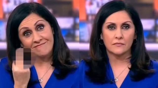 对着镜头比中指画面疯传 BBC女主播道歉称是开玩笑