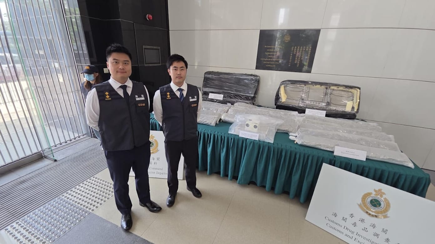 空运汽车座椅藏50公斤大麻花 狮城男在香港收货当场被捕