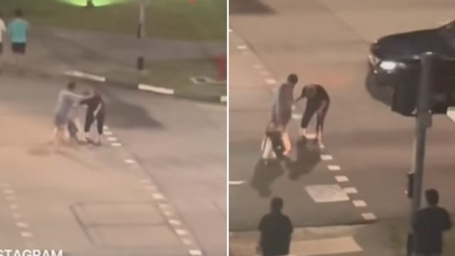 男子耐心扶拄拐杖阿嫲过马路 网赞：暖心！