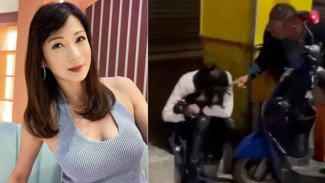 疑和男子发生口角　台湾女星当街被狂踹