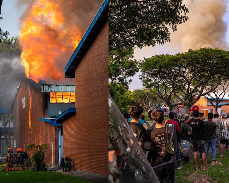 Dozens of firefighters deployed after fire breaks out at industrial area in Eunos