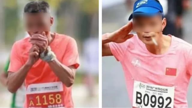 中国大叔爱叼烟跑全马 今年终于踢板被禁赛两年