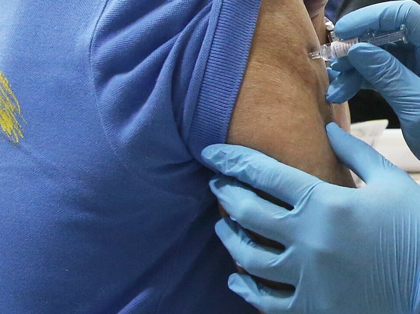 A senior receiving a flu vaccine in 2019. A senior receiving a flu vaccine in 2019.
