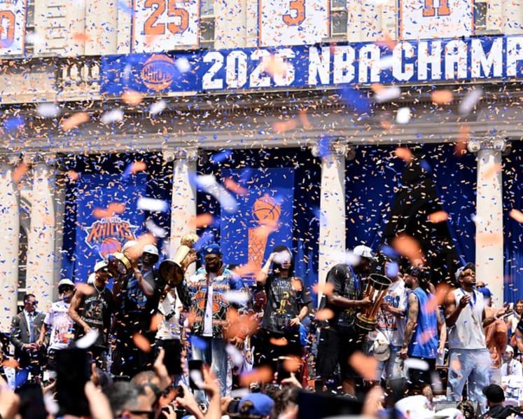 Euphoric Knicks fans flood New York for NBA championship ticker-tape parade
