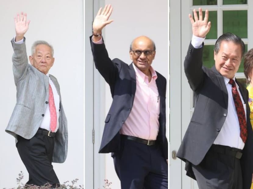 From left: Mr Ng Kok Song, Mr Tharman Shanmugaratnam and Mr Tan Kin Lian have been confirmed as candidates for the Presidential Election to be held on Sept 1, 2023. From left: Mr Ng Kok Song, Mr Tharman Shanmugaratnam and Mr Tan Kin Lian have been confirmed as candidates for the Presidential Election to be held on Sept 1, 2023.