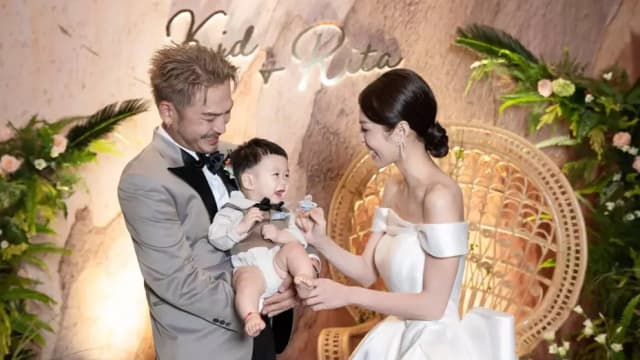 KID与老婆补办婚宴　一家三口婚纱照曝光