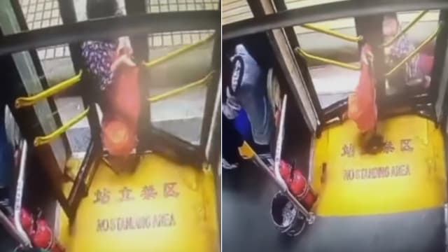 下车时被巴士门夹住 中国老妇被拖行失救亡