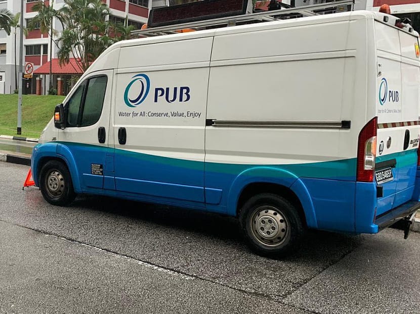 A PUB vehicle seen on the roads in a housing estate.
