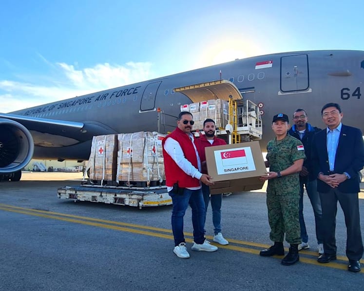 Blankets, medical supplies, water filters: RSAF aircraft loaded with Gaza aid arrives in Egypt
