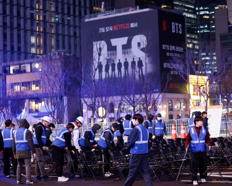 BTS comeback concert: central Seoul locks down for K-pop supergroup's first show in years