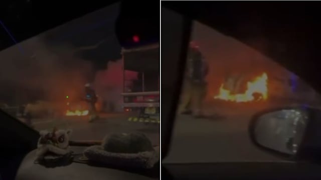 一天内第二起？又有汽车在路上起火燃烧