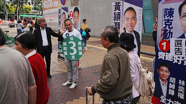 香港立法会选举 投票率略低于上一届