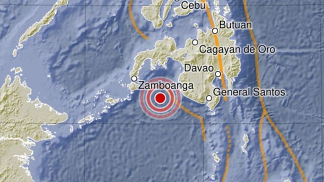 菲律宾棉兰老岛附近海域发生6.7级地震 