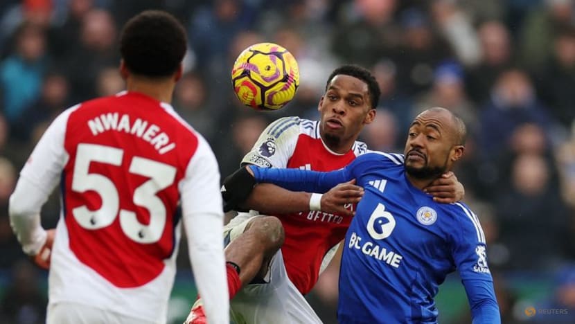 Makeshift striker Merino bags brace as Arsenal beat Leicester