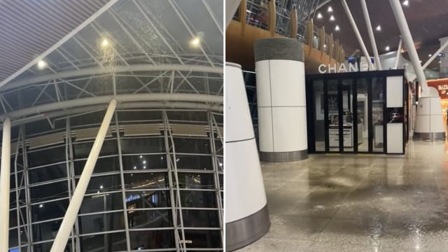 马国吉隆坡国际机场再漏水 网民：“室内下雨”