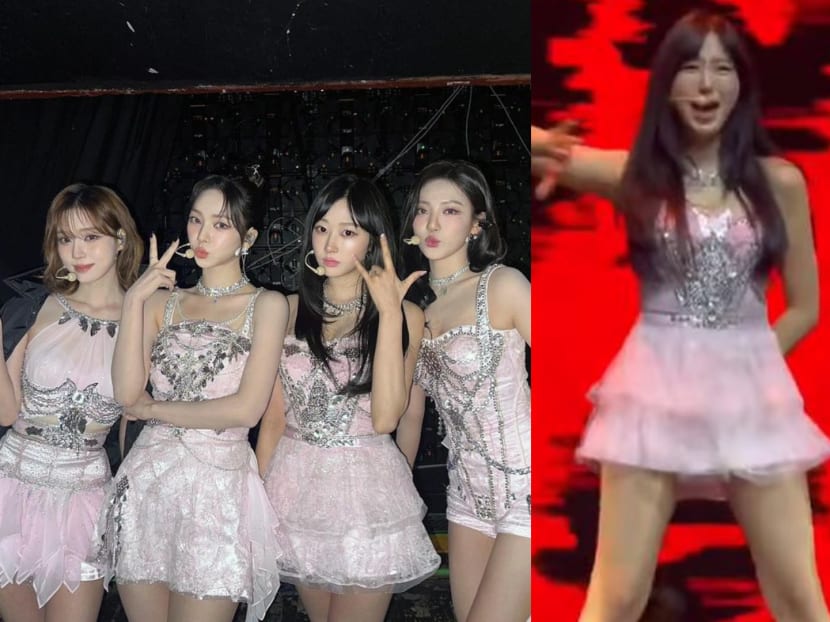 K-pop group Aespa terrified by cockroach running around on stage during performance K-pop group Aespa terrified by cockroach running around on stage during performance