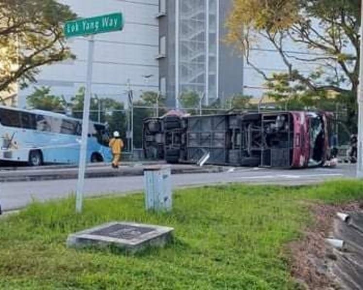 Bus driver dead, 37 passengers taken to hospital after accident near Joo Koon 