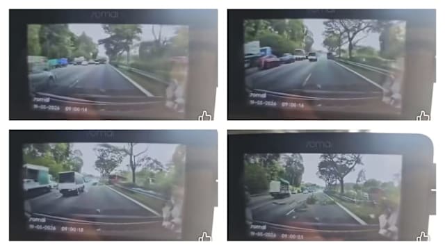 武吉知马快速公路连环车祸 巴士失控冲到反方车道