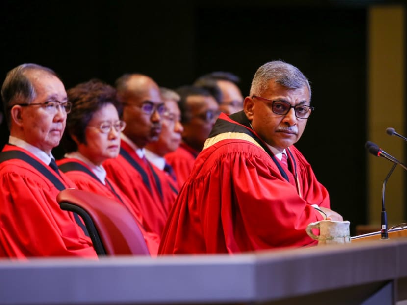 Chief Justice Sundaresh Menon (right) at the opening of the legal year on Jan 9, 2023. Chief Justice Sundaresh Menon (right) at the opening of the legal year on Jan 9, 2023.