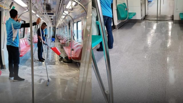 东西线地铁列车地板出现磨损 SMRT：已清理 显得更干净