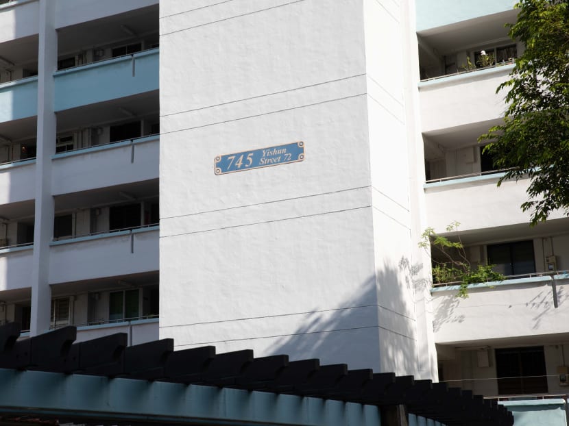 The Nee Soon Town Council has cleaned and disinfected common areas at Block 745 (pictured) Yishun Street 72 and the surrounding blocks.