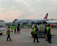 Turkish Airlines jet catches fire while landing at Nepal's main airport; all passengers safe
