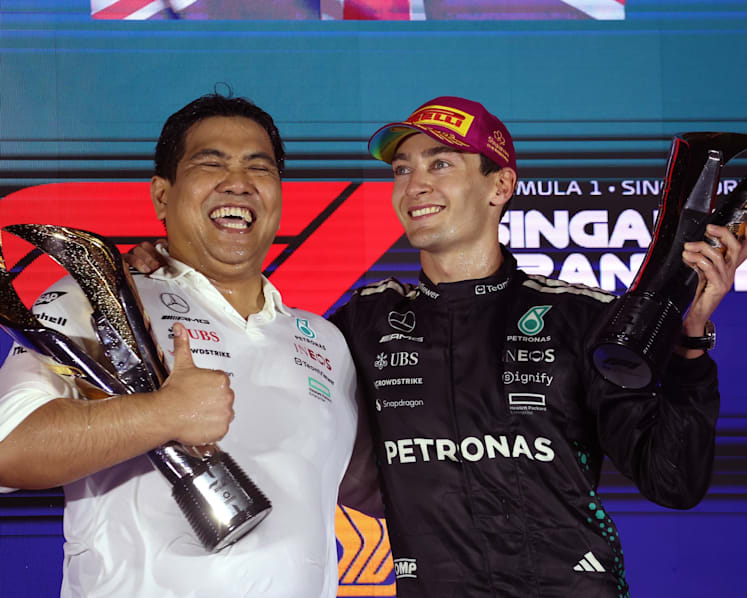 Petronas CEO apologises for ‘misplaced exuberance’ after backlash over champagne shower at Singapore Grand Prix