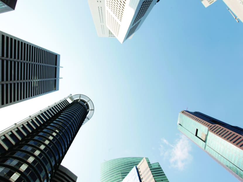 Office blocks in the central business district in downtown Singapore. Photo: Stephen Morrison
