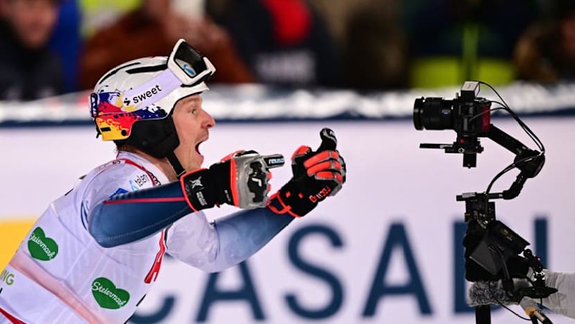 Alpine skiing-Norway's Kristoffersen wins last slalom before Olympics