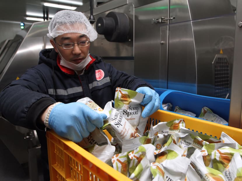 Packed soups ready for high pressure processing at a Soup Spoon production facility on Thursday (July 26). Packed soups ready for high pressure processing at a Soup Spoon production facility on Thursday (July 26).