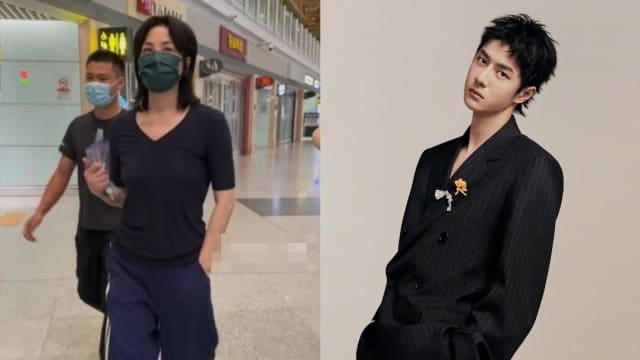 王菲现身机场亲民挥手　幽默笑：王一博这么晚还不到