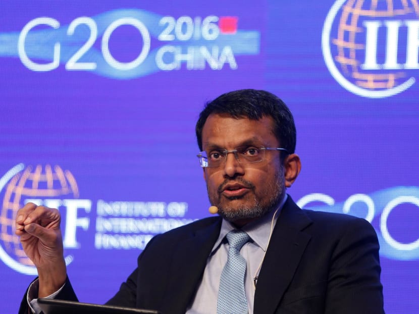 A file photo of Monetary Authority of Singapore Managing Director Ravi Menon during the 2016 IIF G20 Conference in Shanghai, China on Feb 25, 2016.