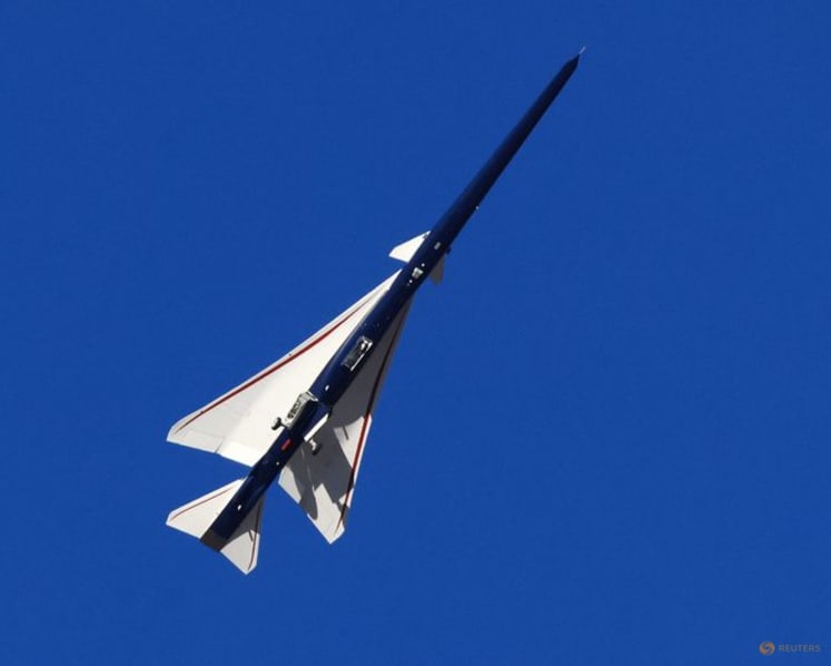 Quiet supersonic X-59 jet soars over California desert in first test flight