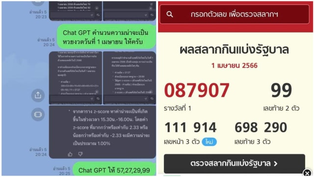 ChatGPT竟会出真字？ 泰男称靠它中奖