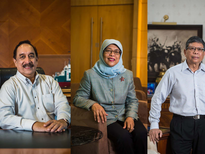 Presidential hopefuls (from left) Mr Farid Khan, Madam Halimah Yacob and Mr Salleh Marican. Photos: Nuria Ling/TODAY Presidential hopefuls (from left) Mr Farid Khan, Madam Halimah Yacob and Mr Salleh Marican. Photos: Nuria Ling/TODAY