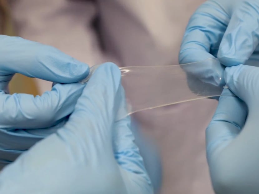 Researchers from the National University of Singapore took inspiration from the skin of jellyfish to make an electronic “skin” which can repair itself and is transparent, water-resistant and stretchable.